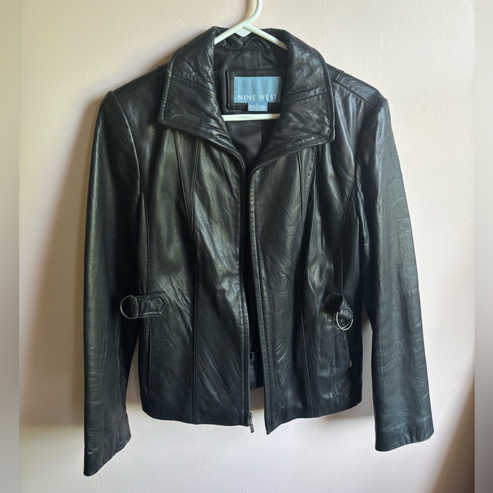 Nine West Dark Leather Jacket